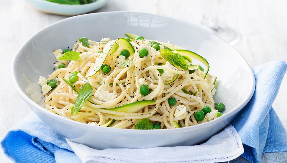 Spaghetti met courgette en ricotta