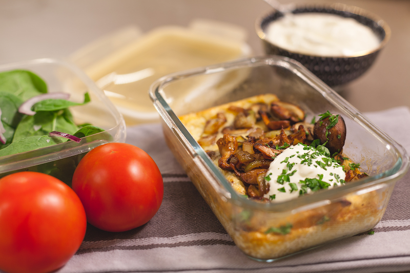 Gebakken omelet met cantharellen