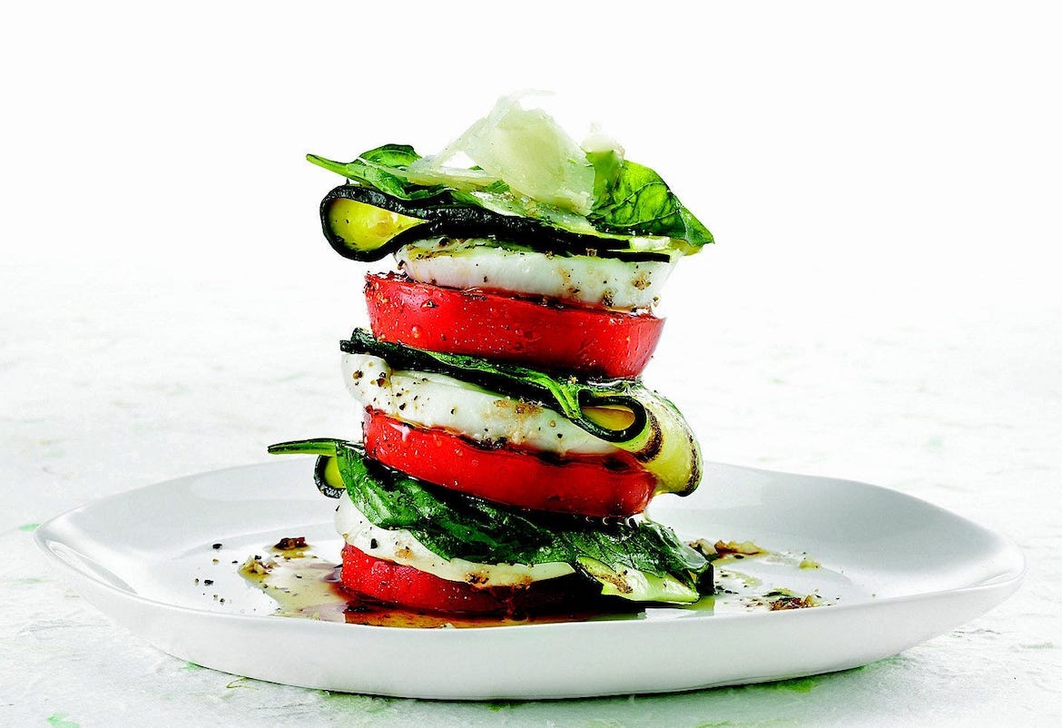 recept: salade van geroosterde tomaten en courgette