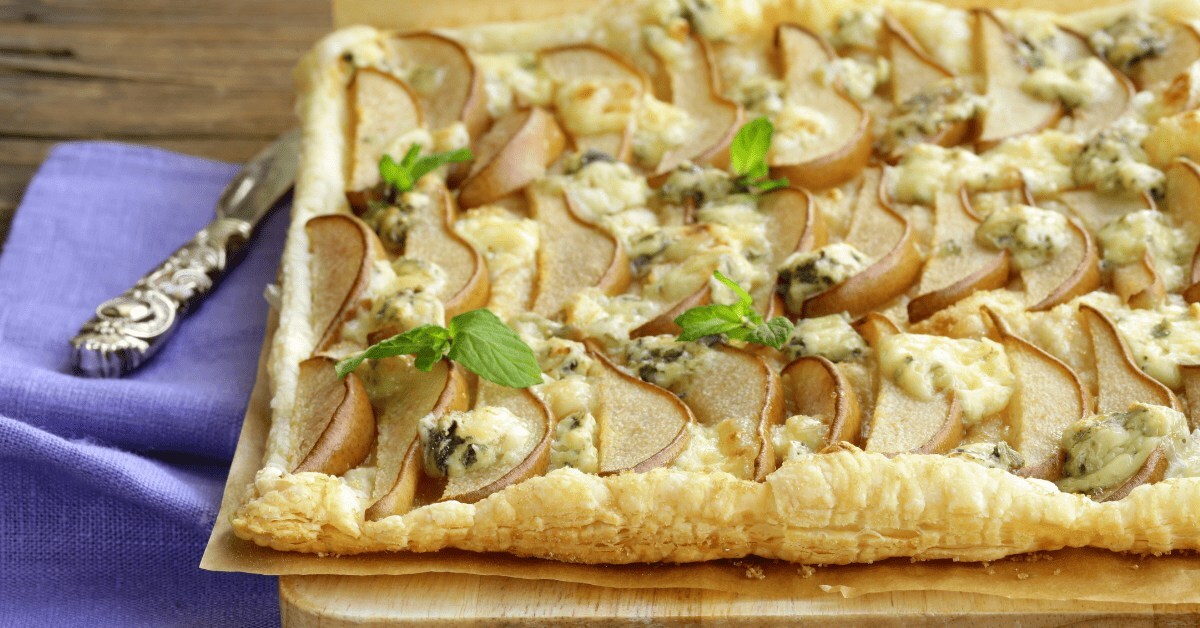 Recept: een hartige kaas-perentaart